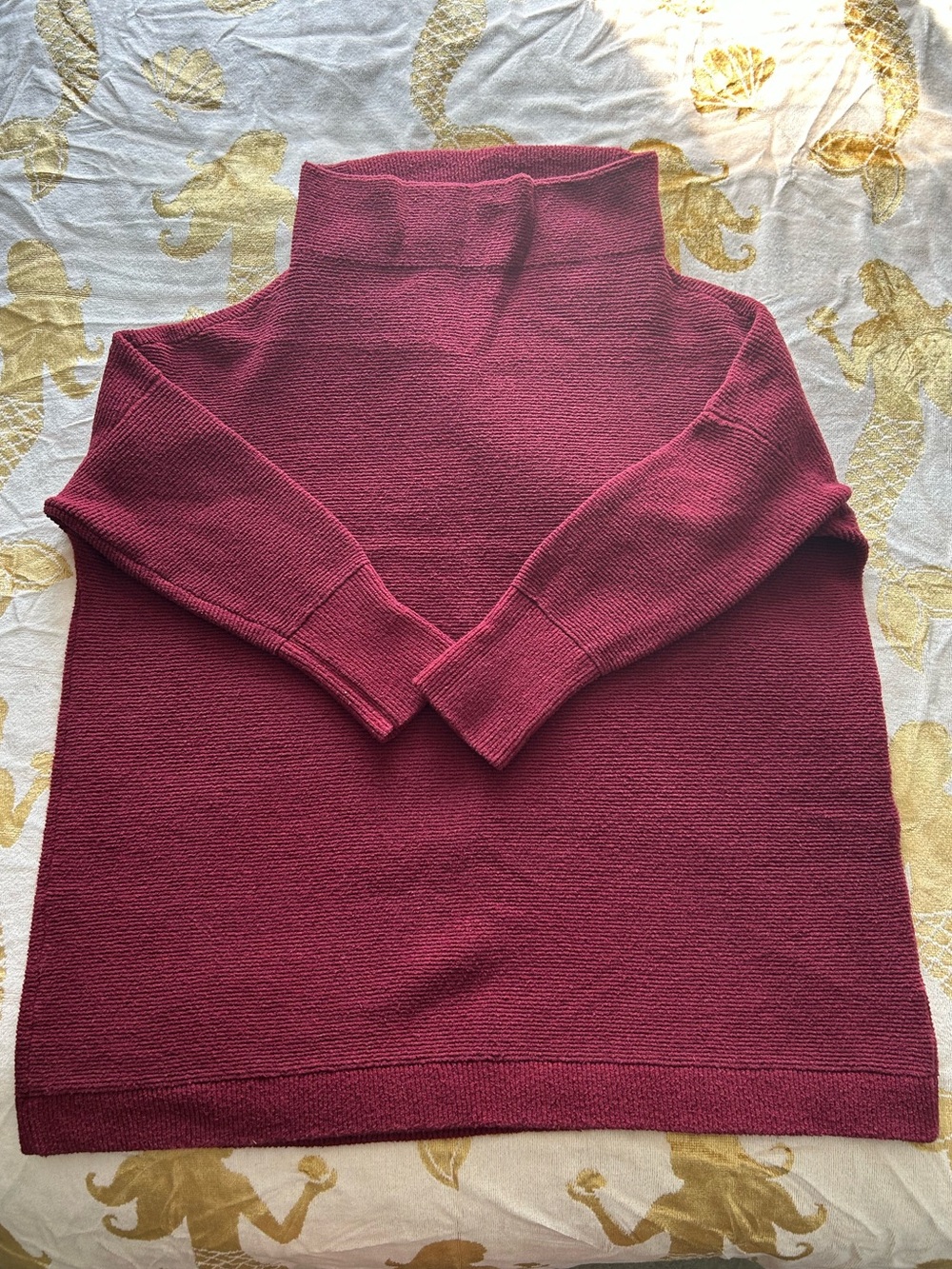 FREE PEOPLE Ottoman Sweater - Burgundy - Size Medium - Slouchy/ cowl neck/ comfy